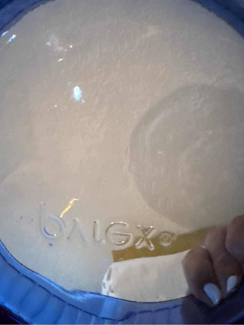 Pyrex Deep Blue Ribbed Glass Serving Bowl - Picture 3 of 6